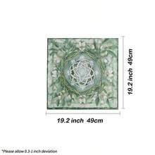 1PC Vintage Green Floral Celtic Tarot Cloth, Square Wiccan Altar Table Mat, Bohemian Wall Hanging Tapestry, Multipurpose Spiritual Divination Decor, Celtic Altar Cloth, Mat & Wall Hanging Tapestry, Witchy Spiritual Oracle Card Reading Mat Home Decor - Multicolor - View 6