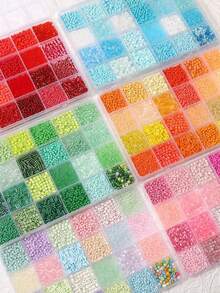 5200pcs/Box 24-Grid Glass Seed Beads DIY Jewelry Making Kit, Suitable For Women Bracelets & Holiday Gifts - Multicolor - View 7