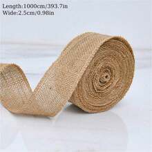 1 Roll/3 Rolls 1cm/2cm/4cm Rustic Style Natural Jute Fabric Ribbon Roll Coarse Linen Webbing Christmas Gift Packaging Bows DIY Handmade Wedding Home Farmhouse Decor - Multicolor - View 8