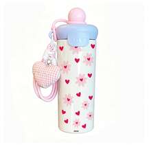 1PC 600ML Heart Flower, English Daisy, Floral Pattern Stainless Steel Cup, Double-Use Coffee Cup, Portable Straw Cup, Fashionable Lanyard , Suitable For Office, Home, Gift Recommendation, Coffee/Milk/Tea - Multicolor - View 10