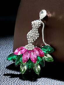 1pc Fashionable Exquisite Rhinestone Brooch For Women, Suitable For Evening Gown, Banquet And Wedding Accessory - Color - View 2