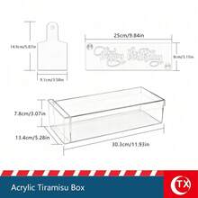 Rectangular Acrylic Transparent Tiramisu Storage Box With Removable Divider, Clear Lid, Easy To Clean, Suitable For Making Tiramisu, Baking Supplies, Dessert Portioning Tools, Birthday Cake Display Jar, Refrigerator Dessert Storage Container, Also Used For Daily Dessert Storage, 20/30/40cm Multiple Sizes Available - Multicolor - View 11