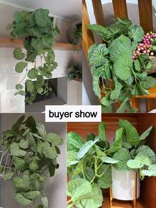 40-70cm Artificial Hanging Ivy Vine, Silk Fern Leaf, Tropical Clematis Flower, Suitable For Home, Garden, Wedding Decor, 1pc, Pot Not Included - Multicolor - View 12