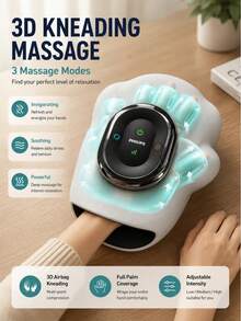 Philips PPM3101A Wireless Hand Massager 3D Kneading Airbags 42°C Constant Temperature 3 Modes Voice Prompt 2500mAh Rechargeable Battery With Storage Bag - Multicolor - View 2