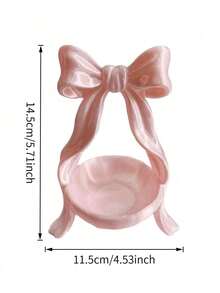 1pc Bowknot Decor Jewelry Tray, Girly Style Storage Box, Ring Holder/Jewelry Tray, Can Store Rings, Keys And Small Accessories, Earrings, Rings, Keys And Small Accessories Organizer Tray, Cute Decorative Storage Dish, Vanity Decor Accessory, Home Decor Bathroom Supplies - Multicolor - View 14