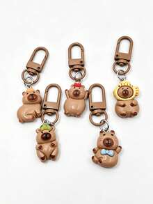 5 Pieces Of Mini Guinea Pig Keychains, Animal-Pattern Bag Hangers, Car Pendants, Women's Accessories, Gifts For Friends On Festivals - Multicolor - View 3