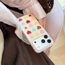 GUCADI Colorful Gradient Heart Phone Case For 17 Pro Max, Compatible With 15, 18, 13, Korean Style, Suitable For Huawei, Suitable For Girls, Creative Geometric, Korean Style, Minimalist Style, Color Block Style, Niche, Ins Style - Pink - View 8