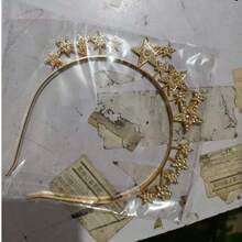 1pc Gold Women's Headband Decorative Accessory, Pure Crown Style, Party Costume Headpiece - Gold - View 6