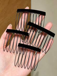 1/4/8pcs Practical Hair Accessories, Invisible Hair Combs, Side Volumizing Hair Clips, Small Bangs Hair Clips, Top Volumizing Clips, For Hairstyling, Makeup Fixing And Holiday Gift Hair Accessories - Black - View 8