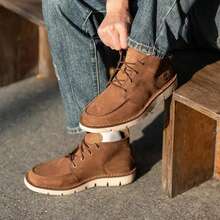 Timberland New Non-Slip Wear-Resistant Outdoor Hiking Shoes Lightweight Men's Retro Casual Mid-Top Boots - Brown - View 5
