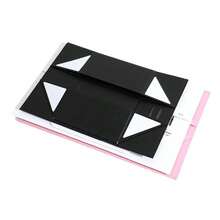 1pc Ribbon Gift Box Packaging Favor Box With Bow Folding Cosmetic Box Birthday Gift Box, Holiday Gift Box, - Black - View 6
