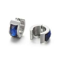 2 Pcs Silvery 304 Stainless Steel Multicolor CZ Huggie Hoop Earrings, Low Allergy Punk Unisex Hip Hop Jewelry Gift - 2 Pcs Silvery - View 11