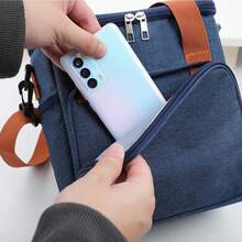 1pc Large Capacity Lunch Box/Bento Bag, Fashionable Bento Bag, Portable Bento Bag, Handheld And Crossbody Design, Suitable For Work Meals, Camping, Beach, Picnic Travel, Back To School Season - Multicolor - View 4