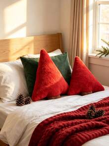 1pc Christmas Tree Throw Pillows, Squishy Plush Cushion Ornaments, Christmas Tree Pattern, Multicolor Style, All‑Season Use, Festive Home Style, For Adults, For Sofa Couch Bedroom Living Room Holiday Decor Occasions - Multiple Styles - View 9