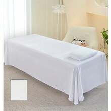 1pc Solid Color Bed Skirt, Suitable For Beauty Salon Massage Spa Bed Sheet, Skin-Friendly Massage Bed Cover With Hole, 145*145cm - Multicolor - View 4