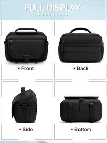 NEWHEY Camera Bag, Suitable For DSLR / Mirrorless / Compact Cameras, Small Crossbody Camera Bag, Waterproof Camera Storage Bag, With Tripod Strap & Rain Cover, Compact One Shoulder Photography Bag, Suitable For Photographer Daily Commute Shoulder Bag - Black - View 10