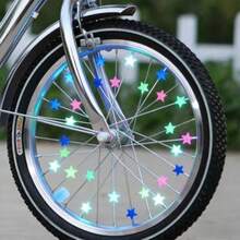 36pcs Glow Star Bicycle Spoke Beads & Night Glow Valve Caps Set, Colorful Bicycle Wheel Hub Decoration Accessories, Suitable For Night Riding, Fun Outdoor Cycling Decor For Kids And Adults Bicycles, Cool Summer Holiday Gift - Multicolor - View 7