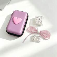 6pcs Sweet Heart Data Cable Protector Set Hard Shell Heart Storage Bag, Data Cable Charger Shell Charging Storage Large Capacity Storage Bag/ Laser Protection Rope/ Portable Storage Bag/ Anti-Breakage Protector, Compatible With Apple 18/20W Charging Protection Storage, Student Commuter Essential, Super Thoughtful Gift For Best Friend - Multicolor - View 7