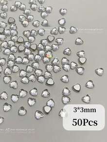 Pack Of 50 K9 Clear Nail Stones – Flat-Back, Fancy Cut (Select Shape & Size) – Nail Art Parts / DIY Decoration - White - View 8