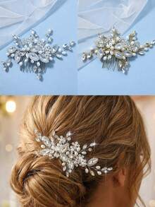 1pc Shiny Elegant Iron Hair Comb Bridal Wedding Hair Accessory For All Seasons - Color - View 12