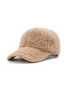 1pc Women's Faux Wool Curved Brim Baseball Cap, Solid Color, Casual, Metal Decor, Adjustable, Versatile For Daily Wear And Outdoor Outings - A - View 7