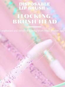 50pcs Crystal Eyelash Cleaning Brushes Disposable Eyebrow Brushes Eyelash Removal Tool Lip Brush Makeup Brush Tool - Pink - View 4