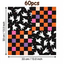 20/40/60PCS Halloween Napkins, Cute Ghost & Colorful Checkered Paper Napkins, 2-Ply Disposable Halloween Party Supplies For Table Decor - Halloween Napkins - View 7