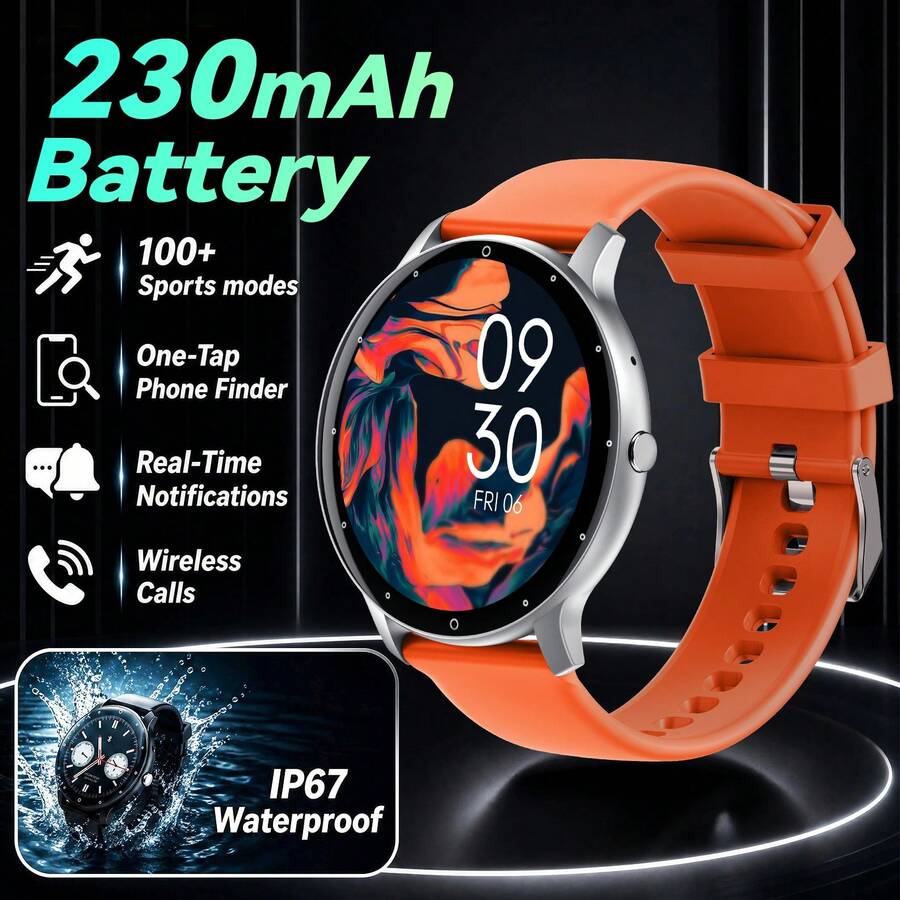 PEJE 1.28 Inch Screen Smartwatch, IP67 Waterproof, Multi-Function Wireless Connection Remote Control Watch, Suitable For Outdoor Sports, Home Life, Daily Commute, Unisex, Holiday/Birthday/Festival/Valentine's Day Gift