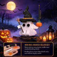 2058PCS Halloween Toy Building Blocks Set, 6 Styles Action Figures Building Blocks Diamond Bricks, Micro Particle Building Blocks, Model Assembly Toy, Owl, Pumpkin Suitable For Halloween Decoration, Halloween Gift Box, Gift - Multicolor - View 4