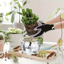 1pc Modern Glass Hanging Planter With Automatic Watering System And Chain - Outdoor Asymmetrical Planter, Mirror Or Pen Holder - Glass And Plastic Material, Suitable For Office, Balcony - Assemblable Multi-Functional Decorative Container - A - View 6