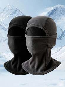 1pc/2pcs/3pcs Comfortable Warm Balaclava For Autumn/Winter, Unisex Windproof Soft Face Mask, Thickened Cold-Proof Head Cover, Face Protection Ski Mask, Fleece Lined Full Face Mask Scarf For Outdoor Sports, Hiking, Fishing And Cycling, Breathable Head Accessory - Multicolor - View 5
