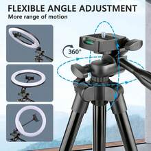 AXNEN 12-Inch LED Ring Light With Adjustable Tripod And Phone Holder - Professional Lighting Kit For Photography & Live Streaming, 3 Light Modes, Lightweight Aluminum Alloy - Dark Grey - View 7