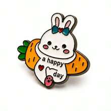 1pc Ins Style Creative Cute Rabbit Metal Brooch, Cartoon Adorable Bunny Badge, Backpack Clothes School Uniform Accessory, Holiday Small Gift - Multicolor - View 7