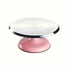 1pc Aluminum Alloy Cake Turntable, 10 Inch, Non-Slip Rotating Dessert Display Stand, Suitable For Cake Decorating Tools, Baking Tools, Kitchen Gadgets, Kitchen Accessories - White - View 12