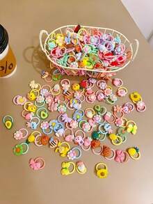 10pcs/20pcs/50pcs/100pcs Random Pet Hair Accessories Hair Ties, Cute And Non-Damaging, Suitable For Cat And Dog Decoration - Multicolor - View 6