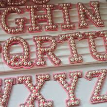 White Pearl A-Z Letter Applique, Pink Sequin Rhinestone Letter Heat Transfer Patch, Adhesive Backing Iron-On DIY Patch, Sparkling Exquisite Clothing Accessory, Washable Decorative Fabric Patch, Suitable For Handmade DIY Enthusiasts, Clothing Modification Players, Gift Makers, Party Decorators, Clothing, Backpack, Hat, Phone Case DIY Decoration, Clothing Repair And Modification, Handmade Craft Creation - Multiple Styles - View 4