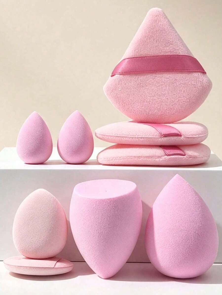 9/3/1pc Set Multi-Functional Makeup Tool Set, Makeup Sponge Set, Soft Dry And Wet Dual-Use Makeup Tools, Suitable For Concealer, Foundation, Loose Powder, Daily Facial Makeup, Portable And Practical. - Multicolor - View 1
