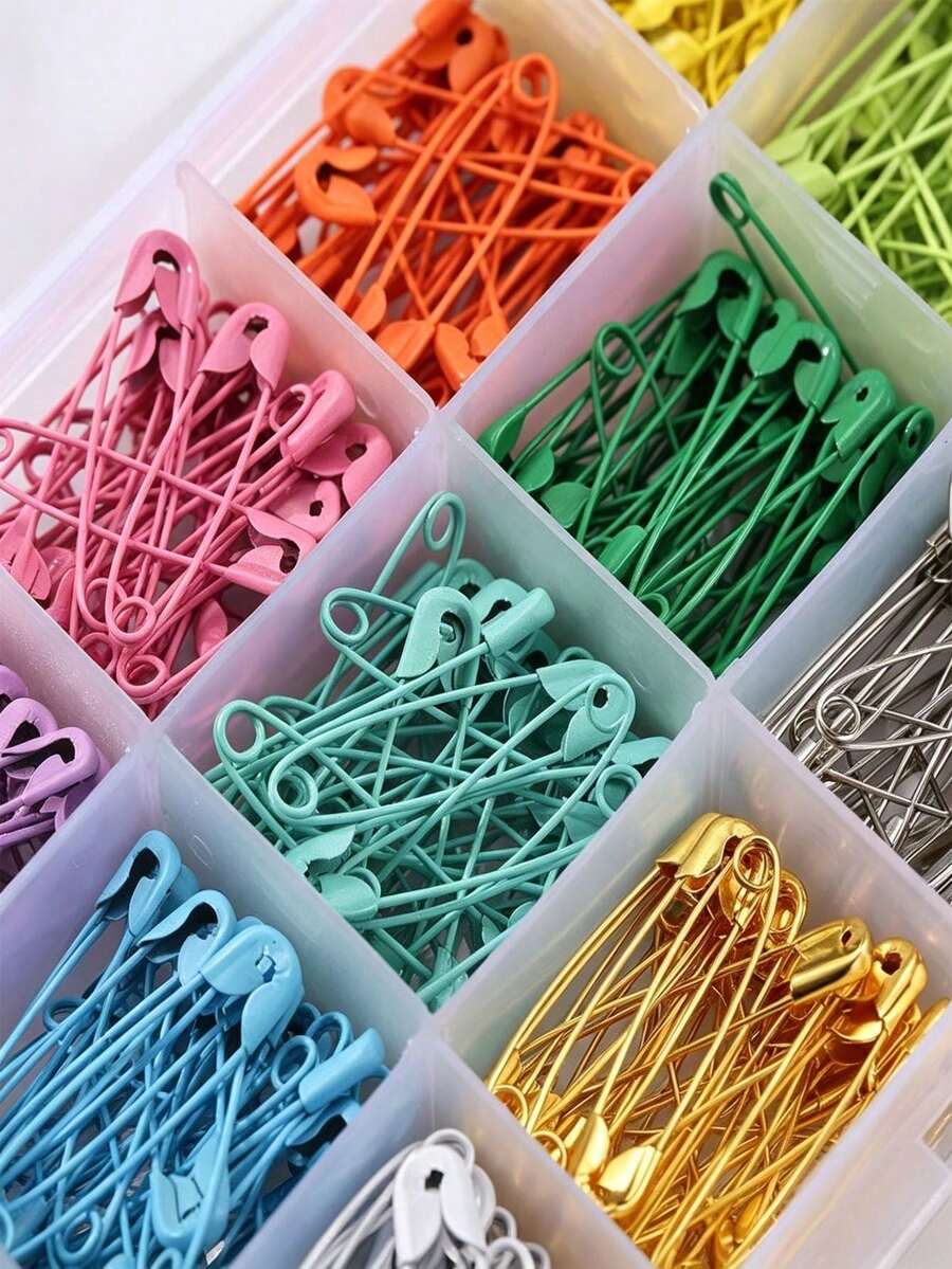 300 Pin Warna-warni, Terbuat dari Logam Berkualitas Tinggi, Warna Cerah dan Menarik, Cocok untuk Proyek Menjahit, Kerajinan Tangan, Pembuatan Perhiasan, dan Mengatur Aksesoris Kerajinan (300/150/10) Tersedia - Beraneka warna - View 1