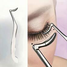 3pcs Stainless Steel Seahorse Shaped Tweezers, Beginner-Friendly Eyelash Extension Auxiliary Tool, High Precision Tweezers, Portable Seahorse Shaped Eyelash Curler - One Size - View 1