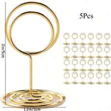 20pcs Table Number Holders - 2 Inch Mini Table Card Holders, Short Table Number Stands, Suitable For Weddings, Parties, Graduation Ceremonies, Receptions, Restaurants, Home Decor, Office Memos And More (Gold), Perfect For Back To School, Valentine's Day And Other Occasions. - Gold - View 8