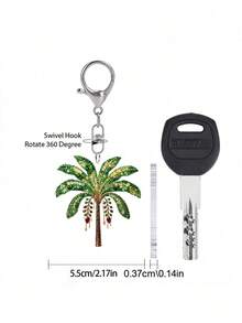 2d Acrylic Coconut Tree Keychain, Keychain, Middle Eastern, Arabic Exotic Style Pendant, Bag Hanging Birthday Gift, Ramadan, National Day - Multicolor - View 10