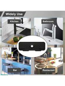 Kitchen Sink Splash Guard Silicone Faucet Mat, 5° Sloped Design For Easy Drainage, 90° Foldable, Suitable For Various Sink Countertops - One Size - View 5