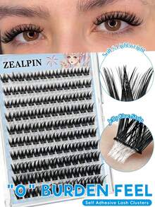 anlinnet 10 Rows Reusable Glueless Lashes Waterproof Self Adhesive Lashes C Curling Spike Lashes Cluster 10-14mm Gift For Women & Girl No Extra Lash Glue Required! Built-In Pre-Adhesive Band Lets You Apply Lashes In Seconds-Just Press On. - View 1