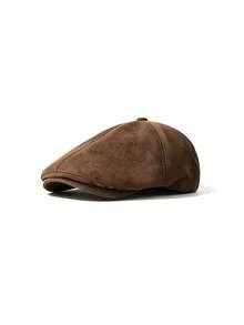 1pc Vintage British Style Beret Hat, Unisex Solid Color Newsboy Cap, Autumn/Winter Commuter Outfit, Elegant Artist Hat - Multicolor - View 7