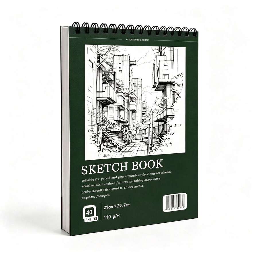 Sketchbook, Top Spiral Bound Sketchbook, Acid-Free Art Sketchbook And Art Drawing Paper, Suitable For Adult Beginners. - White - View 1