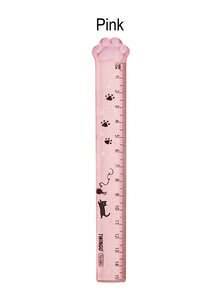 1PC/2PCS Cute Cat Claw Straight Ruler, 15cm Transparent Drawing Ruler, High-Value Plastic Ruler, Student Stationery Supplies, Cartoon Creative Drawing Bookmark, Pink And Gray Handbook Ruler, Drawing Measurer, Suitable For School Office, Prize Gift - D-Multicolor - View 11