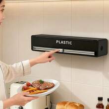 Kotak Pemotong Plastik Pembungkus dengan Pisau Geser Dua Sisi, Dispenser Pisau Geser, Tempat Penyimpanan Pemotong Foil, Organizer Magnetik yang Dapat Dipasang di Dinding untuk Meja Dapur, Memanggang, Membungkus Makanan, Plastik Pembungkus, Kertas Aluminium Foil, Memotong Gulungan Kertas, dan Akses Mudah untuk Penggunaan Sehari-hari. - MultiWarna - View 5