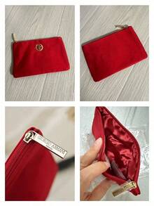 Tas Kosmetik Armani Merah dengan Logo Timbul, Penutup Resleting, Kapasitas Besar, Tas Penyimpanan Kosmetik Perjalanan dengan Pegangan, Hadiah Penyimpanan Kecantikan Wanita ARMANI‑GIFT‑76 - Merah - View 8