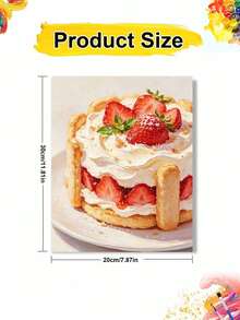 1pc Strawberry Cake DIY Number Painting, Canvas Painting DIY Handmade, Adult Home Decor, Holiday Gift - Sets - View 11