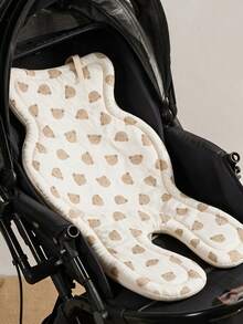 Baby Stroller Liner Pad, Gauze & Bean Fleece, Non-Slip, Thickened, Warm, Soothing, Cold-Proof, Autumn/Winter Outdoor Mat - Stroller Liner - View 9